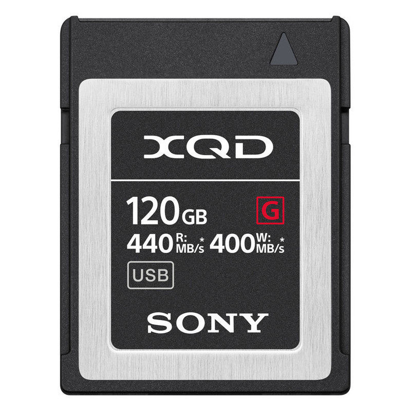 Scheda di memoria Sony XQD serie G ad alta velocità da 440 MB/s da 120 GB