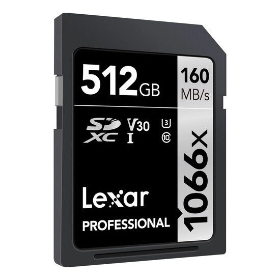 Lexar 512GB SD Pro UHS-I U3 V30 1066x 160MB/s