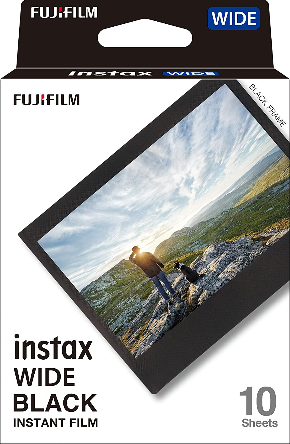 Fujifilm Instax wide film black frame single 10 scatti