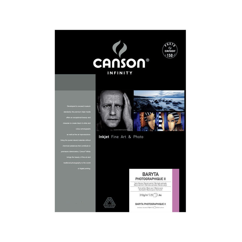 Carta Fotografica Canson Infinity Baryta Photographique II A4 25 Fogli 310GR 
