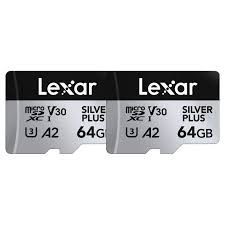 Lexar Professional SILVER PLUS micro SDXC UHS-I Card 64GB Bipack