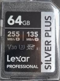 Lexar 64GB Pro Silver Plus SDHC V30 U3