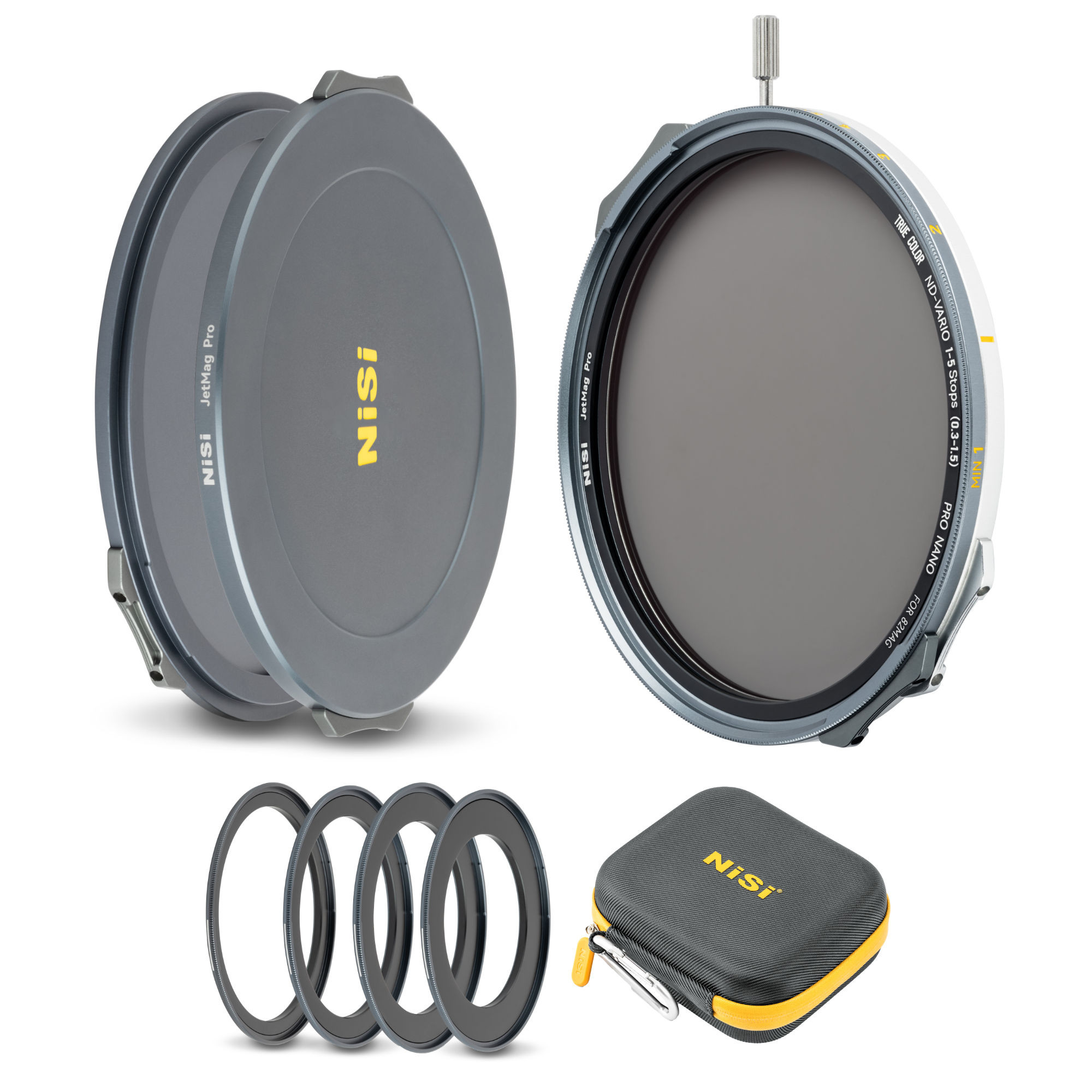 Nisi JetMag Pro Kit Flex ND Variabile Magnetico 1-5 Stop con anelli e tappi 82mm
