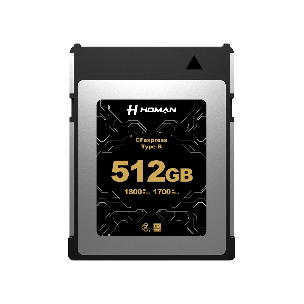 Homan 512GB CFexpress Type B Scheda di memoria R1800MB/s W1700MB/s