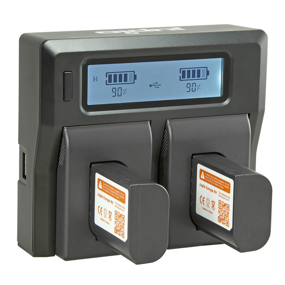 Jupio Carica Batterie Duo LCD per Panasonic DMW-BLK22