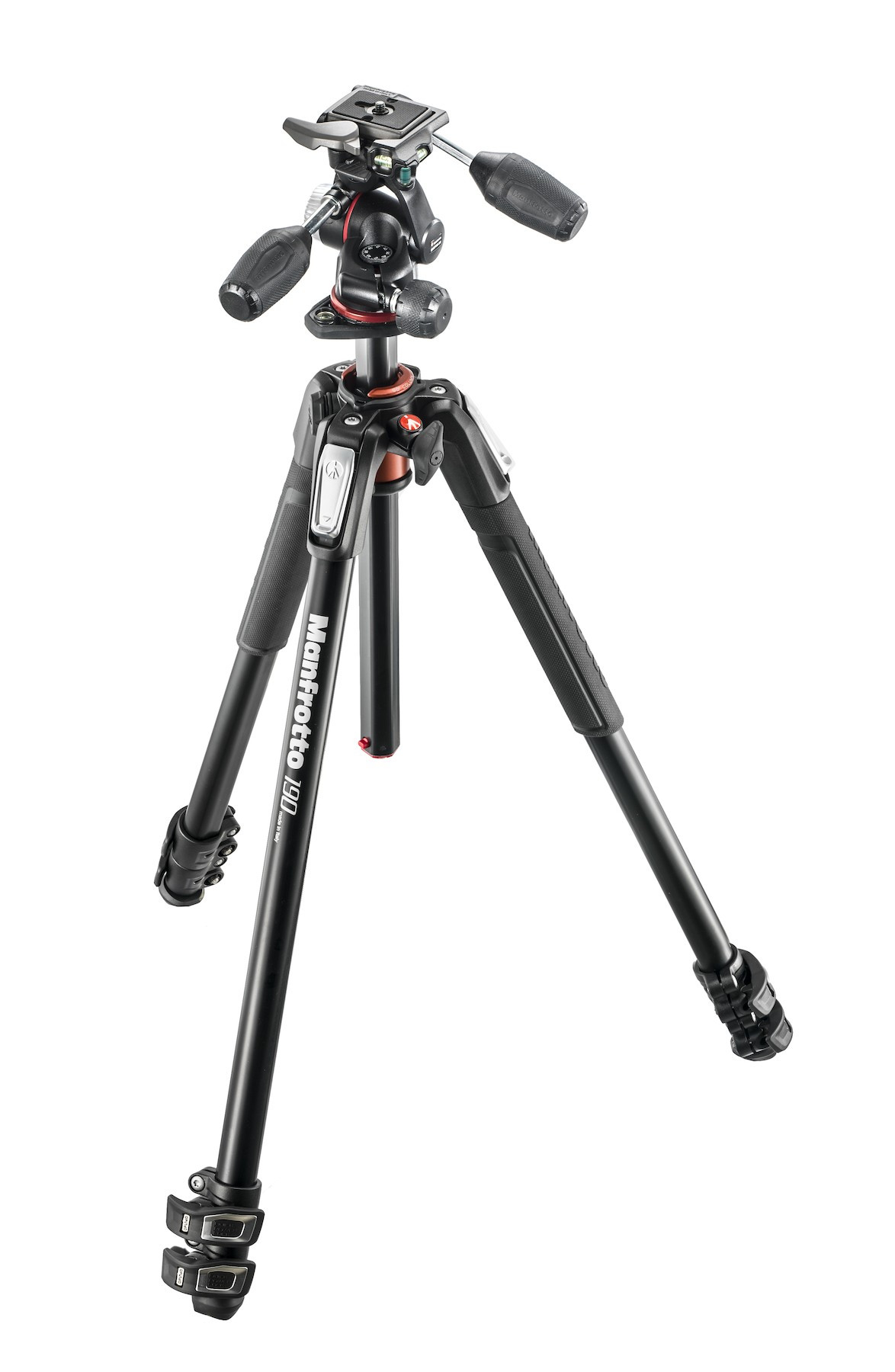 Manfrotto Kit serie 190 a 3 sezioni alluminio con testa a 3 vie 