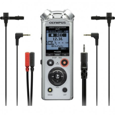 Olympus LS-P1 Registratore vocale digitale Kit intervistatore con microfono lavalier 2X + cavo ST