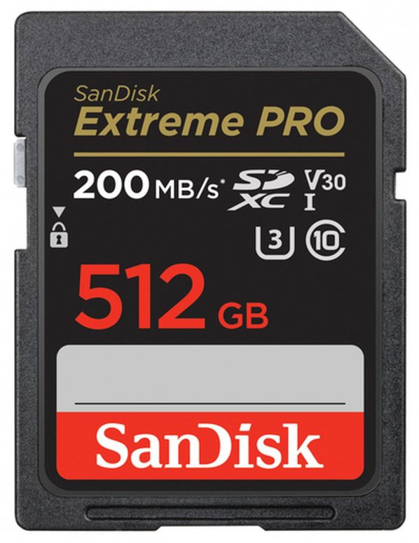 SanDisk SDXC Extreme Pro 512GB 200MB/s V30 UHS I