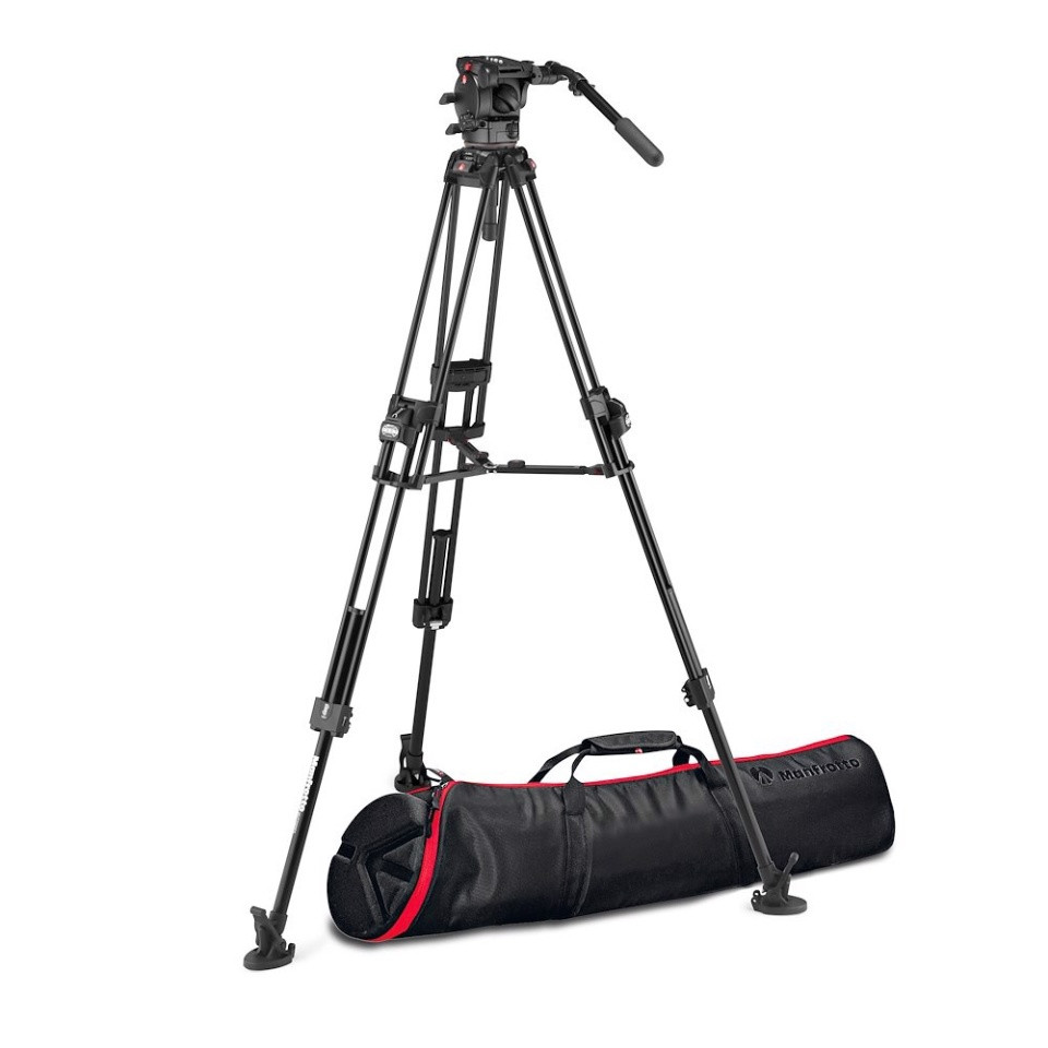 Manfrotto 526 Pro Testa video, treppiede 645 Fast Twin Alu