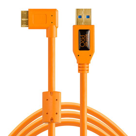 Tether Tools cavo USB 3.0 maschio A/Micro B angolazione destra 4.6m arancio alta visibilità
