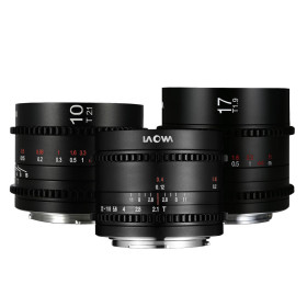 Pacchetto 3 obiettivi Laowa MFT Cine Prime 7,5 mm + 10 mm + 17 mm