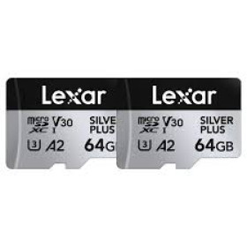 Lexar Professional SILVER PLUS micro SDXC UHS-I Card 64GB Bipack