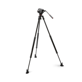 Manfrotto Testa Video Fluida 504X con Treppiede Tubo Singolo 635 Fast