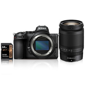 Fotocamera Mirrorless Nikon Z5 + Z 24-200mm + SD 64GB Lexar 667X Pro Nital