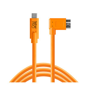 Tether Tools Cavo TetherPro da USB-C a USB 3.0 Micro-B ad angolo retto da 4,6 m Arancione