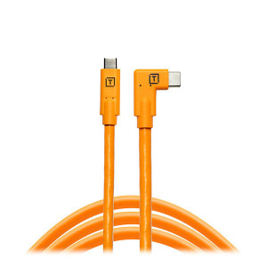 Tether Tools TetherPro da USB-C a USB-C ad angolo retto da 4,6 m Arancione