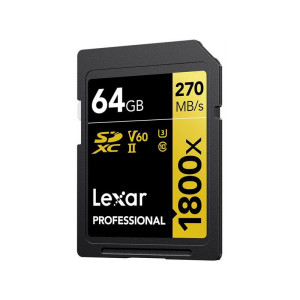 Scheda di memoria Lexar 64GB SDXC Pro UHS-II U3 ​​V60 1800x 270MB/s 