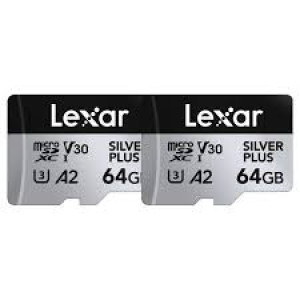 Lexar Professional SILVER PLUS micro SDXC UHS-I Card 64GB Bipack