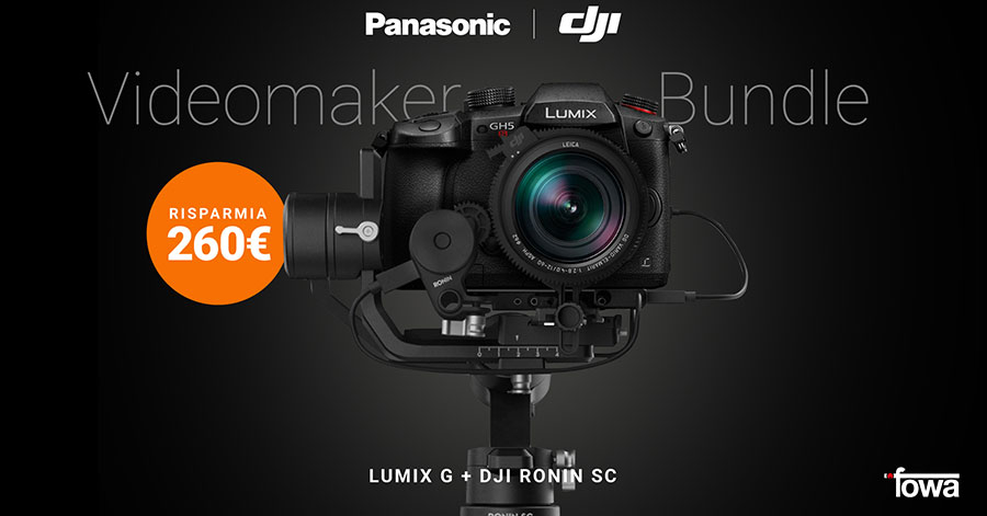 sconto panasonic promozione bundle pack fotocamere obiettivi gimbal DJI solodigitali roma