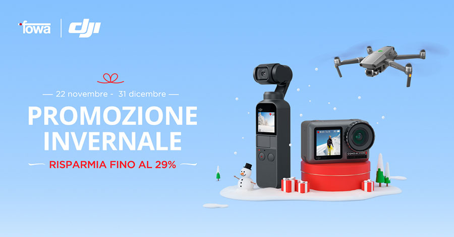 promozione droni DJI sconto gimbal DJI offerte action camera DJI solodigitali roma